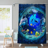 Ocean Design Dolphin 4 In 1 Waterproof Fabric Bathroom 3D Shower Curtain Set with Non Slip Toilet Cover Rugs Mat Home Decoration | Vimost Shop.