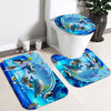Ocean Design Dolphin 4 In 1 Waterproof Fabric Bathroom 3D Shower Curtain Set with Non Slip Toilet Cover Rugs Mat Home Decoration | Vimost Shop.