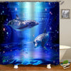 Ocean Design Dolphin 4 In 1 Waterproof Fabric Bathroom 3D Shower Curtain Set with Non Slip Toilet Cover Rugs Mat Home Decoration | Vimost Shop.