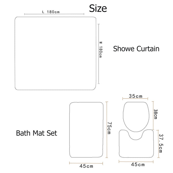 Paris Tower Landscape 3D Waterproof Shower Curtains Bathroom Curtain Sets Anti Slip Pedestal Rug Lid Toilet Cover Bath Mat Set | Vimost Shop.