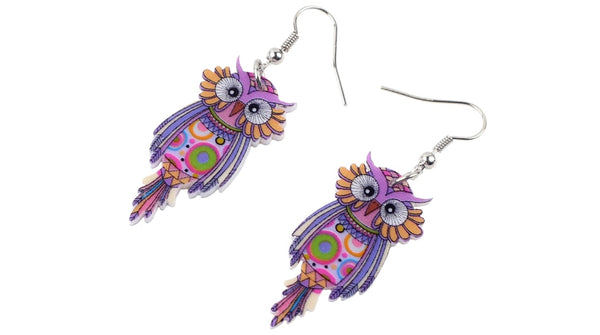 Animal Acrylic Stud Dangle Drop Owl Birds Big Long Earrings News Fashion Jewelry For Girls Women Teens KIDS Anime Gift | Vimost Shop.