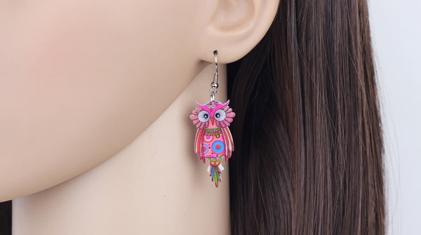 Animal Acrylic Stud Dangle Drop Owl Birds Big Long Earrings News Fashion Jewelry For Girls Women Teens KIDS Anime Gift | Vimost Shop.