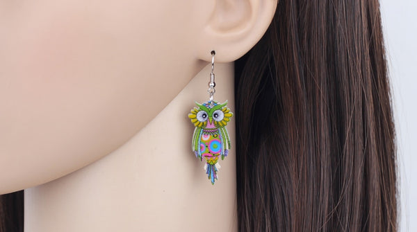 Animal Acrylic Stud Dangle Drop Owl Birds Big Long Earrings News Fashion Jewelry For Girls Women Teens KIDS Anime Gift | Vimost Shop.