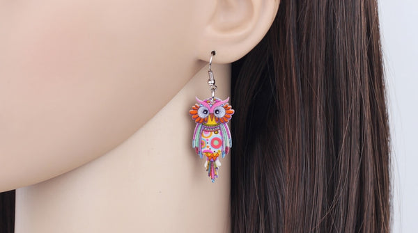 Animal Acrylic Stud Dangle Drop Owl Birds Big Long Earrings News Fashion Jewelry For Girls Women Teens KIDS Anime Gift | Vimost Shop.