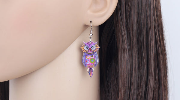 Animal Acrylic Stud Dangle Drop Owl Birds Big Long Earrings News Fashion Jewelry For Girls Women Teens KIDS Anime Gift | Vimost Shop.