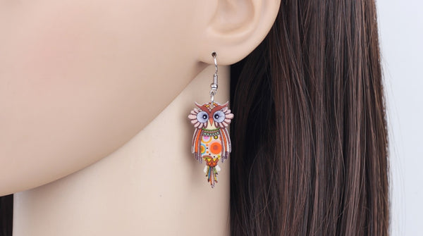Animal Acrylic Stud Dangle Drop Owl Birds Big Long Earrings News Fashion Jewelry For Girls Women Teens KIDS Anime Gift | Vimost Shop.
