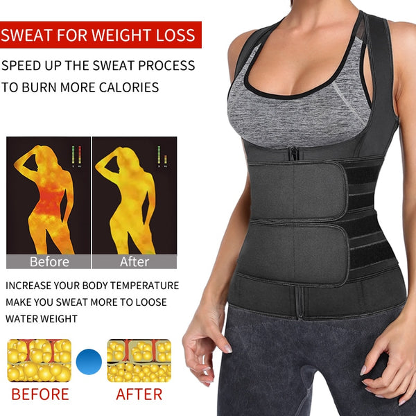 Waist Trainer Neoprene Body Shaper Women Slimming Sheath Double Belt Sweat Shapewear Fat Burning Corset Sauna Vest Trimmer Belt | Vimost Shop.
