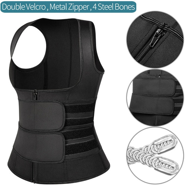 Waist Trainer Neoprene Body Shaper Women Slimming Sheath Double Belt Sweat Shapewear Fat Burning Corset Sauna Vest Trimmer Belt | Vimost Shop.