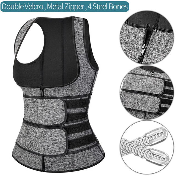 Waist Trainer Neoprene Body Shaper Women Slimming Sheath Double Belt Sweat Shapewear Fat Burning Corset Sauna Vest Trimmer Belt | Vimost Shop.