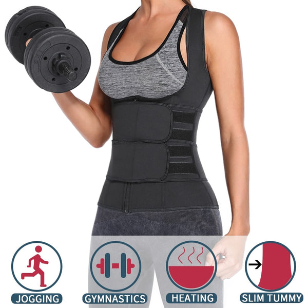 Waist Trainer Neoprene Body Shaper Women Slimming Sheath Double Belt Sweat Shapewear Fat Burning Corset Sauna Vest Trimmer Belt | Vimost Shop.