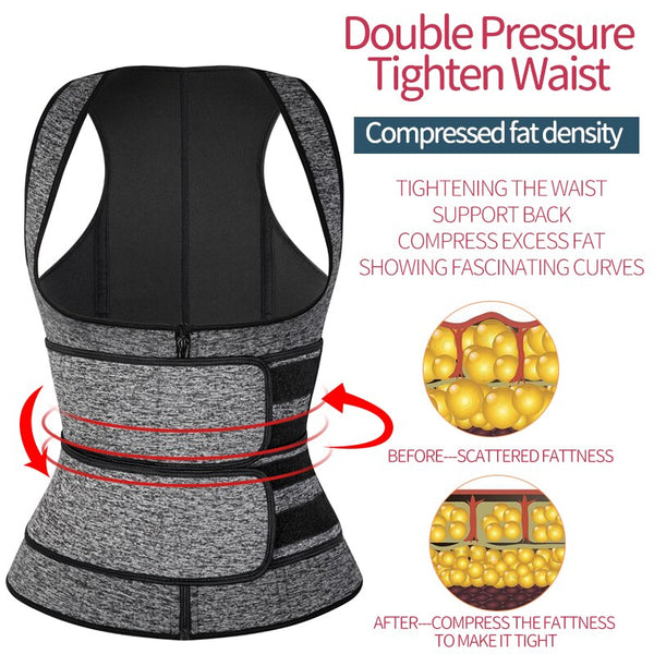 Waist Trainer Neoprene Body Shaper Women Slimming Sheath Double Belt Sweat Shapewear Fat Burning Corset Sauna Vest Trimmer Belt | Vimost Shop.