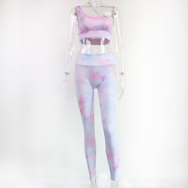 Seamless Sports Yoga Set Fitness Tracksuit Shoulder Crop Top And Leggings Pants Gym Running Dance Training Workout Suit | Vimost Shop.