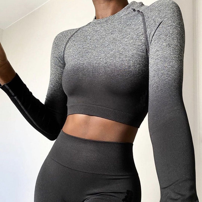 Autumn Sports Yoga Set Seamless Changing Color Gym Fitness Tracksuit Fashion Bra Top And Leggings Set Jogging Workout Clothing | Vimost Shop.