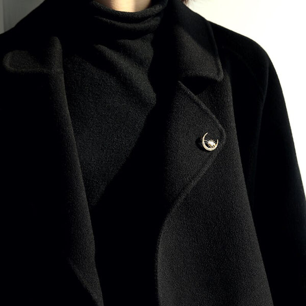 Gold CZ Zircon Daintiness Sun Moon brooch Crystal Exquisiteness the Sunshine moon Pin Accessories broche for Women Men Jewelry | Vimost Shop.