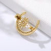 Gold CZ Zircon Daintiness Sun Moon brooch Crystal Exquisiteness the Sunshine moon Pin Accessories broche for Women Men Jewelry | Vimost Shop.