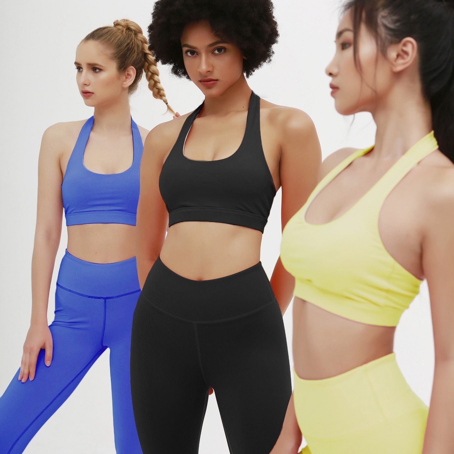 Seamless Yoga Set Women Gym Clothing Halter Tank Crop Top Leggings Tracksuit Push Up Work Out Gym Sportswear Hip Lifting Outfits | Vimost Shop.