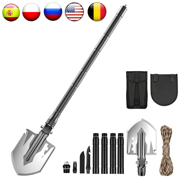 MT14104 Multifunction Camping Shovel Foldable Survival Shovels For Camp Adjustable Hoe Hook Hunting Shovel Outdoor Garden Tools | Vimost Shop.