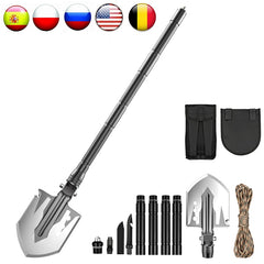MT14104 Multifunction Camping Shovel Foldable Survival Shovels For Camp Adjustable Hoe Hook Hunting Shovel Outdoor Garden Tools