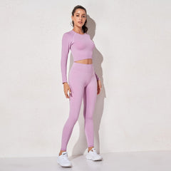 Yoga Sports Crop Top Long Sleeve Gym Women's Seamless T-shirt Fitness Woman Sport T-shirt Workout Tops For Women's Sportswear