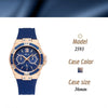 Women's Watches Chronograph Rose Gold Sport Watch Ladies Diamond Blue Rubber Band Xfcs Analog Female Quartz Wristwatch | Vimost Shop.