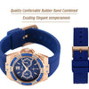 Women's Watches Chronograph Rose Gold Sport Watch Ladies Diamond Blue Rubber Band Xfcs Analog Female Quartz Wristwatch | Vimost Shop.
