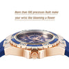 Women's Watches Chronograph Rose Gold Sport Watch Ladies Diamond Blue Rubber Band Xfcs Analog Female Quartz Wristwatch | Vimost Shop.