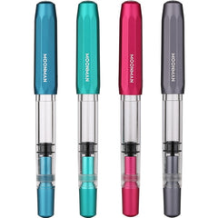 Acrylic/Metal Piston Fountain Pen Aluminum Alloy Fine Nib 0.5mm Large Capacity Pens Office School Stationery Gift