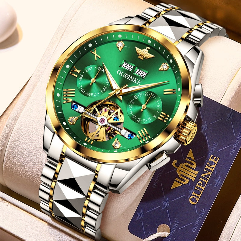 Luxury Men Watches Automatic Sapphire Green Watch Men Tungsten steel Waterproof Business Sport Mechanical Wristwatch | Vimost Shop.