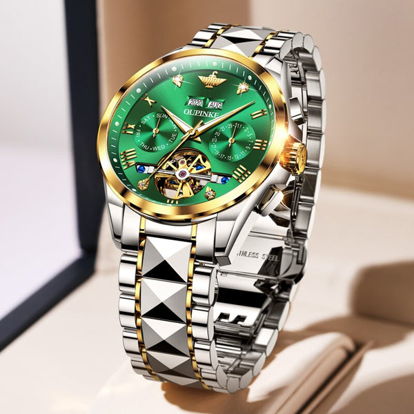 Luxury Men Watches Automatic Sapphire Green Watch Men Tungsten steel Waterproof Business Sport Mechanical Wristwatch | Vimost Shop.