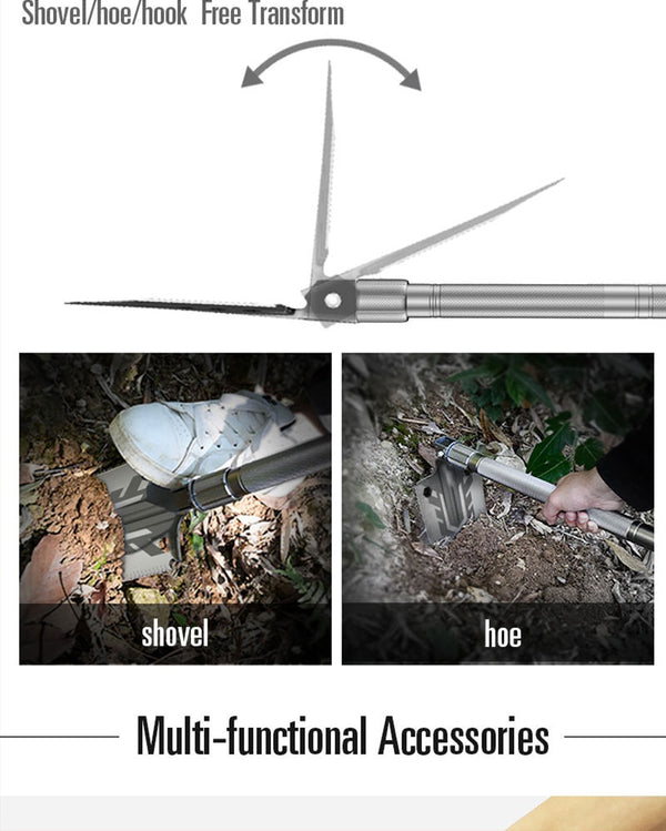 MT1027 Multifunction Camping Shovel Titanium Survival Folding Shovels Military Tactical Shovel For Hiking Outdoor Garden Shovels | Vimost Shop.