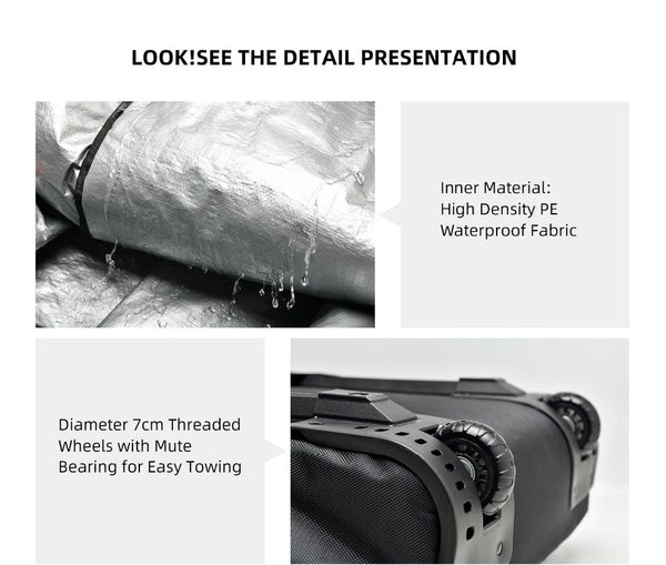 Roller Snowboard Bag with Wheels Adjustable Length for Air Travel - Extra Long/Wide/Deep,Waterpeoof - with ABS Protection | Vimost Shop.
