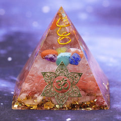 Orgone Pyramid With Smelting Stone Orgonite Reiki Chakra Pyramid Clear White Quartz Copper Orgone Pyramid