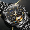 Men Watch Automatic Mechanical Business Skeleton Slef-Wind Luxury Stainless Steel Waterproof Luminous Wrist Watch | Vimost Shop.