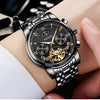Men Watch Automatic Mechanical Business Skeleton Slef-Wind Luxury Stainless Steel Waterproof Luminous Wrist Watch | Vimost Shop.