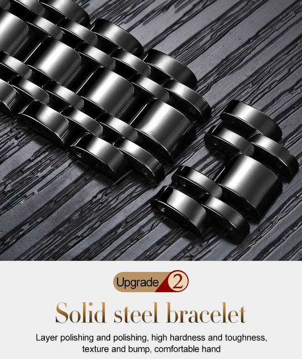 Men Watch Automatic Mechanical Business Skeleton Slef-Wind Luxury Stainless Steel Waterproof Luminous Wrist Watch | Vimost Shop.