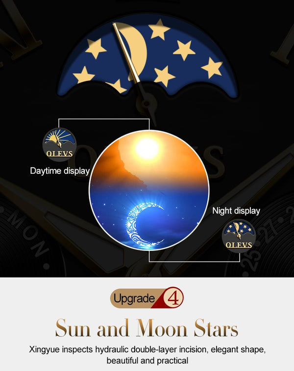 Men Watch Automatic Mechanical Business Skeleton Slef-Wind Luxury Stainless Steel Waterproof Luminous Wrist Watch | Vimost Shop.