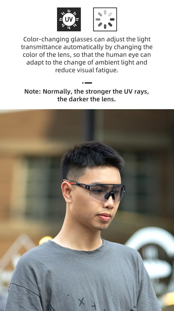 Photochromic Cycling Glasses Bike Bicycle Glasses Sports Men's Sunglasses MTB Road Cycling Eyewear Protection Goggles | Vimost Shop.