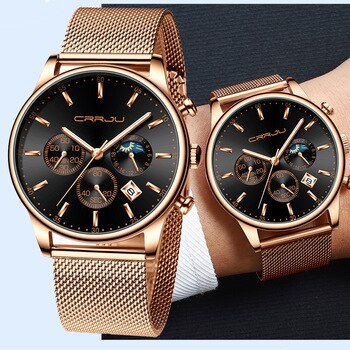 Top Luxury Men Multifunction Watches Waterproof Business Casual Quartz Date Wrist Watch Male Mesh Strap Clock | Vimost Shop.