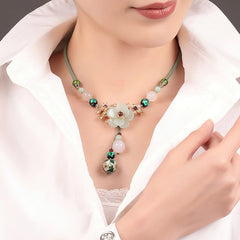 Flower stone round Small pendant necklace beautiful color bijoux collier elegant women jewelry christmas birthday gift for women