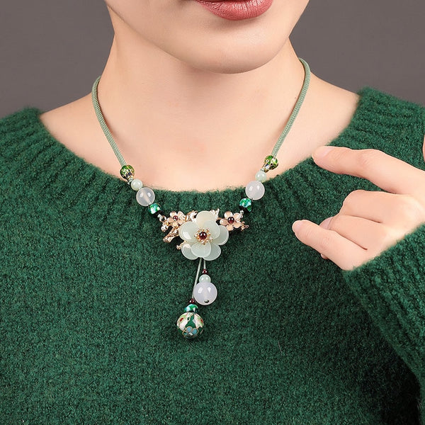 Flower stone round Small pendant necklace beautiful color bijoux collier elegant women jewelry christmas birthday gift for women | Vimost Shop.