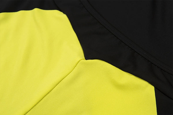 Yellow Black Women Sexy Fitness Yoga Suit Mesh Patchwork Backless Sports Jumpsuit Gym Training Clothes Female One-piece Sets | Vimost Shop.