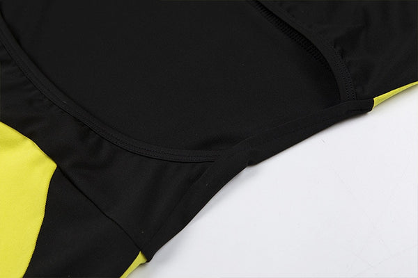 Yellow Black Women Sexy Fitness Yoga Suit Mesh Patchwork Backless Sports Jumpsuit Gym Training Clothes Female One-piece Sets | Vimost Shop.