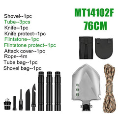 MT14102 Fold Shovel Camping Shovels Multifunction High Quality Aluminum Shovel Outdoor Survival Dig Spade Hoe For Hiking Search