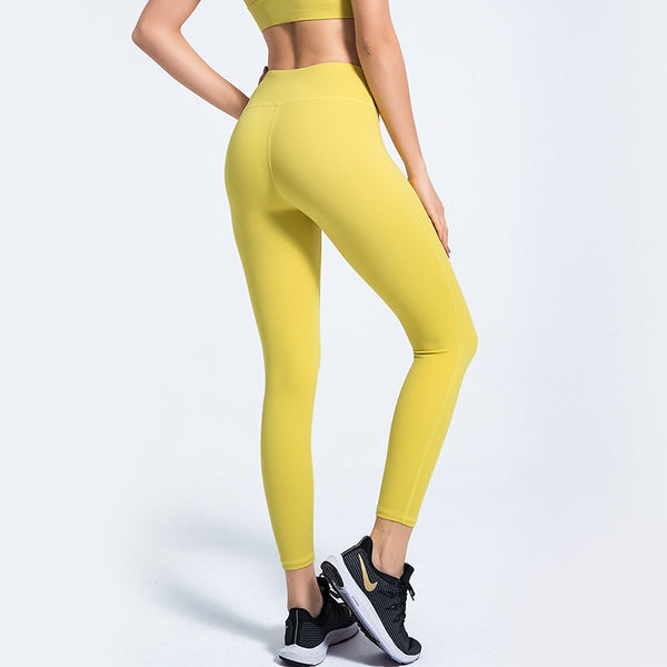 Seamless Solid No T-Line Yoga Leggings High Elastics Jogging Pants High Waist Hips Lifting Gym Fitness Female Sports Pants | Vimost Shop.