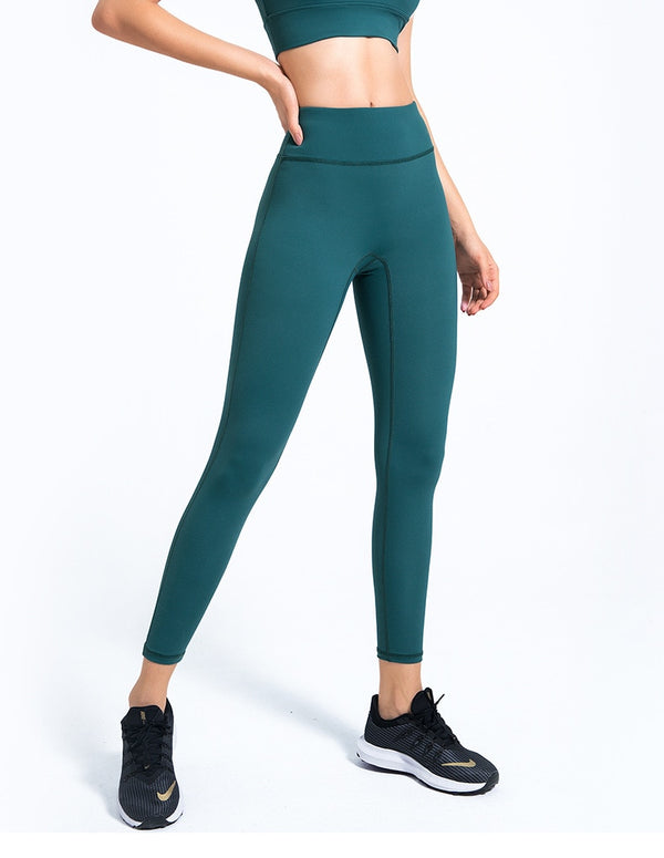 Seamless Solid No T-Line Yoga Leggings High Elastics Jogging Pants High Waist Hips Lifting Gym Fitness Female Sports Pants | Vimost Shop.