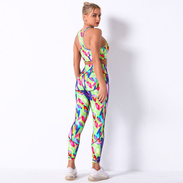 Print Yoga Leggings Seamless High Waist Pants Fashion High Elastic Slim Hips Lifting Trousers Gym Fitness Workout Running Sports | Vimost Shop.