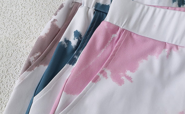 Tie Dye Gym Yoga Suit Fitness Tracksuit Sports Tank Crop Top Shorts Set Jogging Workout Training Dance Push Up Casual Clothing | Vimost Shop.