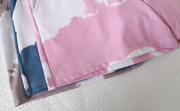 Tie Dye Gym Yoga Suit Fitness Tracksuit Sports Tank Crop Top Shorts Set Jogging Workout Training Dance Push Up Casual Clothing | Vimost Shop.