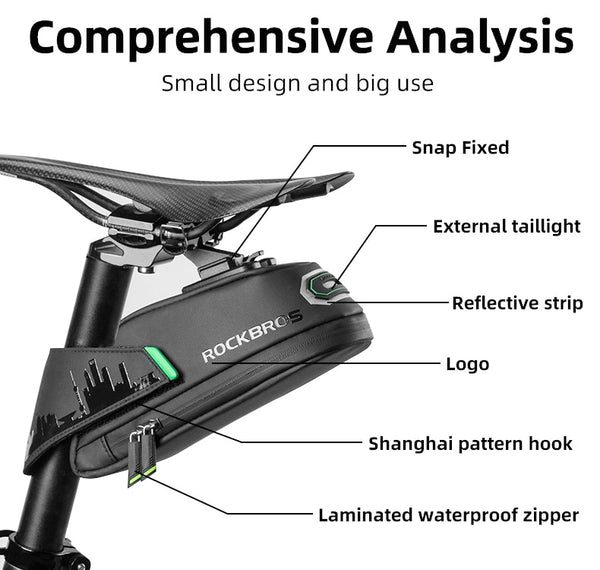 Rainproof Bicycle Bag Shockproof Bike Saddle Bag For Refletive Rear Large Capatity Seatpost MTB Bike Bag Accessories | Vimost Shop.