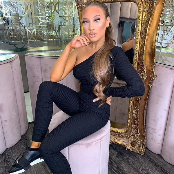 Seamless Ribbing Yoga Set Sportswear Tracksuit Fashion One Shoulder Top Leggings Pants Fitness Suit Running Energy Workout Suit | Vimost Shop.